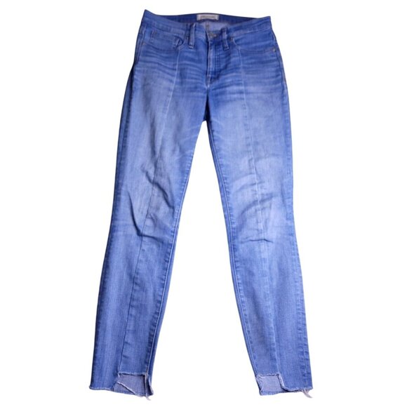 Madewell Womens 9 in High-Rise Skinny Jeans 27 Medium Wash Frayed Hem Stretch - Picture 5 of 8